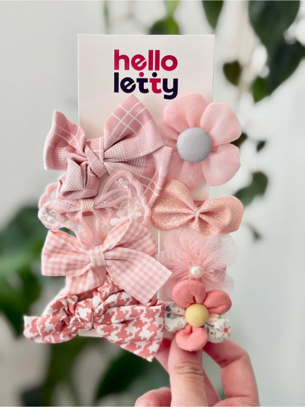 Pastel Floral & Bow Hair Clip Set - Pink, Lavender, Blue, Pink, Green, Yellow